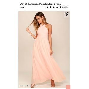 Lulu’s Air of Romance Peach Maxi Dress